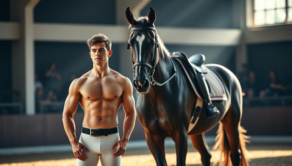 preparazione atleta e cavallo